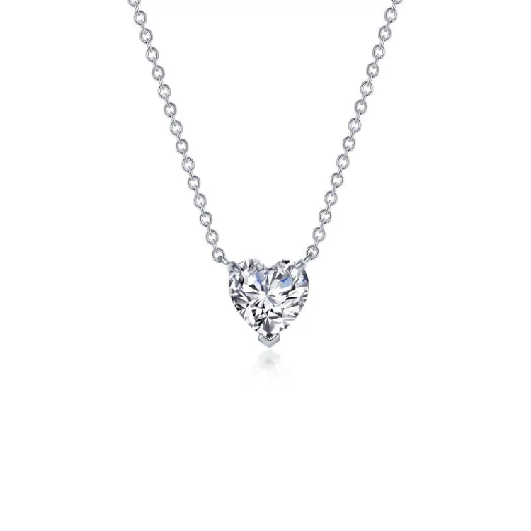 Modern Geometric Necklace For Elegant Style-Heart Solitaire Necklace