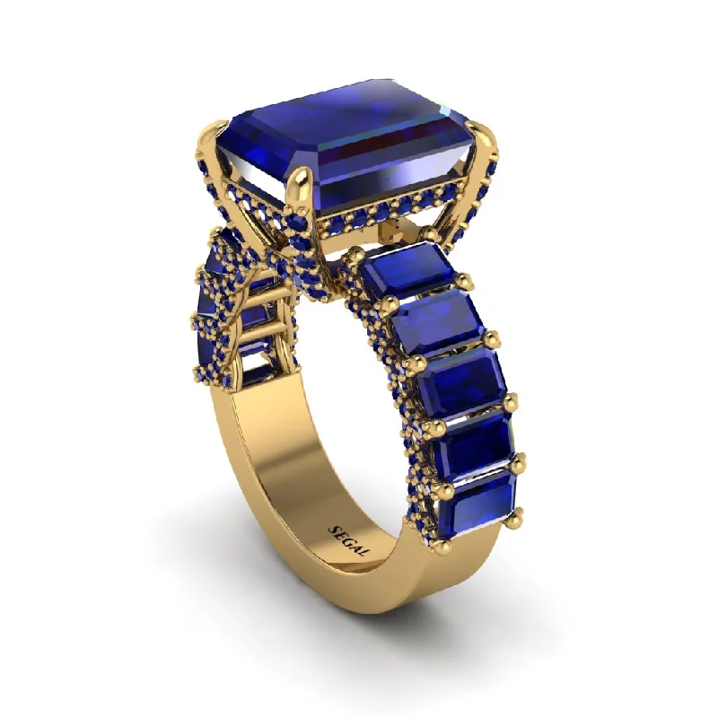 Luxury Wedding Rings For Engagement Gifts-Luxury Emerald Cut Sapphire Engagement Ring - Nadia No. 73