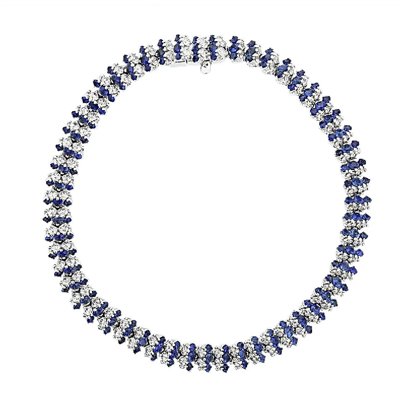 Holiday Bracelets For Gifts-Miiori 18K White Gold Sapphire and Diamond Bracelet