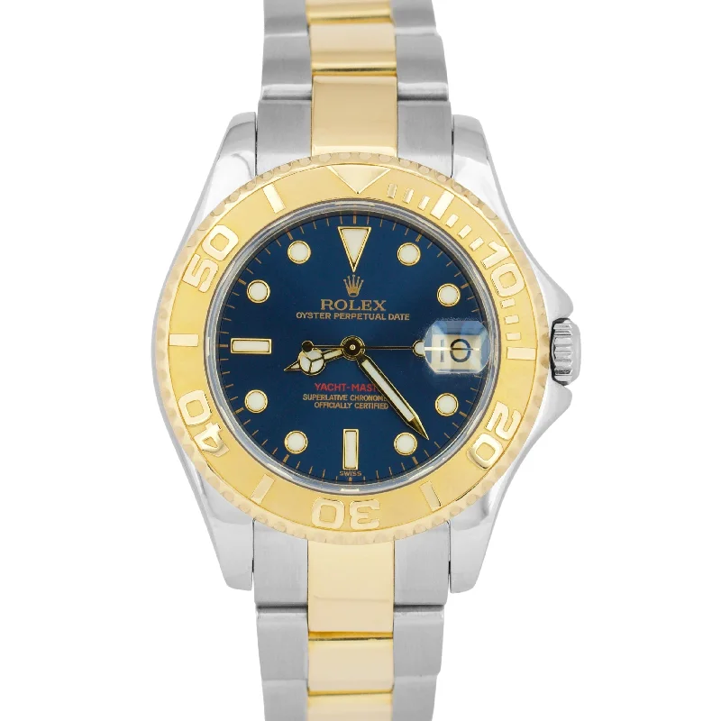 Best Watches For Sports Enthusiasts-Rolex Yacht-Master Two-Tone 35mm BLUE Steel 18K Yellow Gold Midsize 68623 Watch