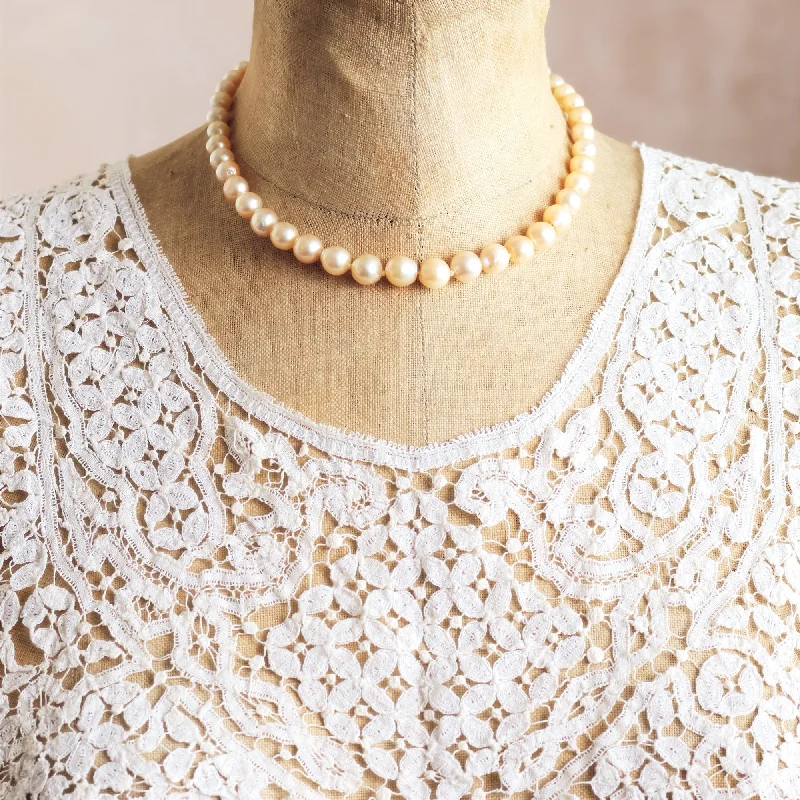 Long Layered Necklace For Fashionable Look-Vintage Baroque Cultured Pearl Necklace