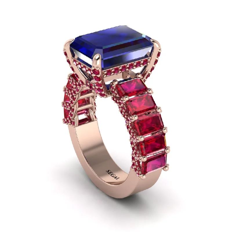 Unique Men’s Wedding Rings For Fashion Lovers-Luxury Emerald Cut Sapphire Engagement Ring - Nadia No. 59