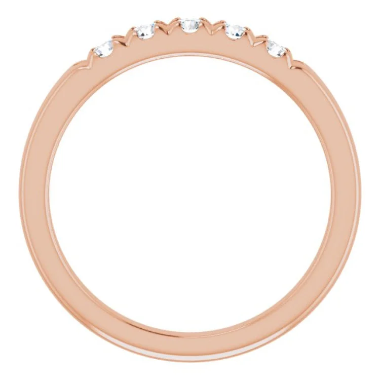 Luxury Wedding Rings For Special Occasions-14K Rose 1/3 CTW Natural Diamond Anniversary Band