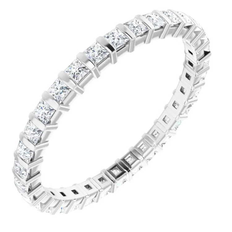 Elegant Gold Engagement Rings For Brides-Platinum 3/4 CTW Natural Diamond Eternity Band Size 6