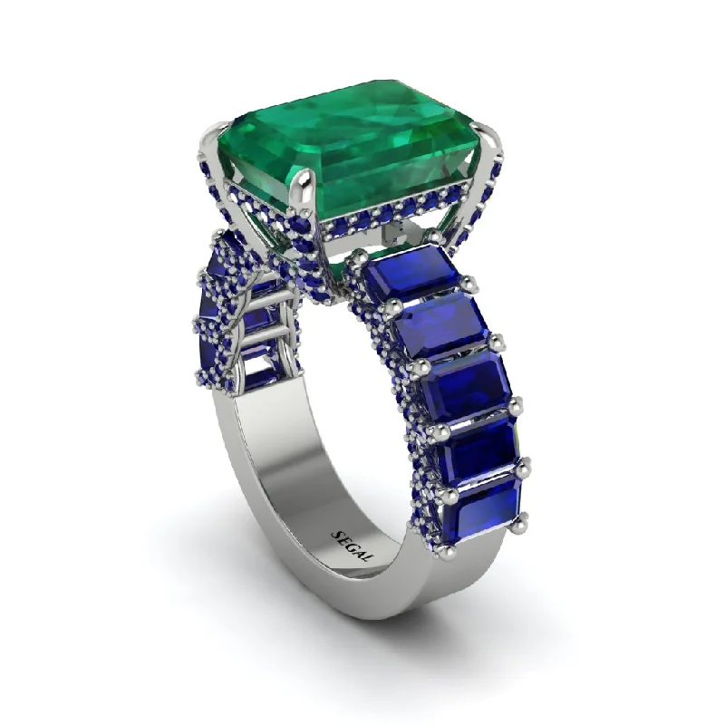 Unique Gold Engagement Rings For Special Moments-Luxury Emerald Cut Emerald Engagement Ring - Nadia No. 66