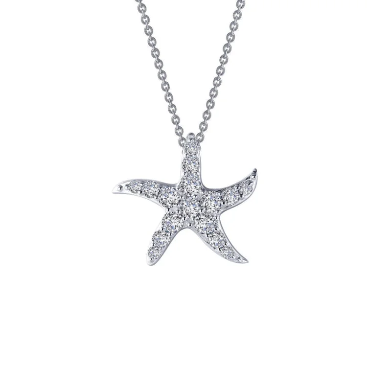 Handcrafted Silver Necklace For Special Gifts-Whimsical Starfish Necklace