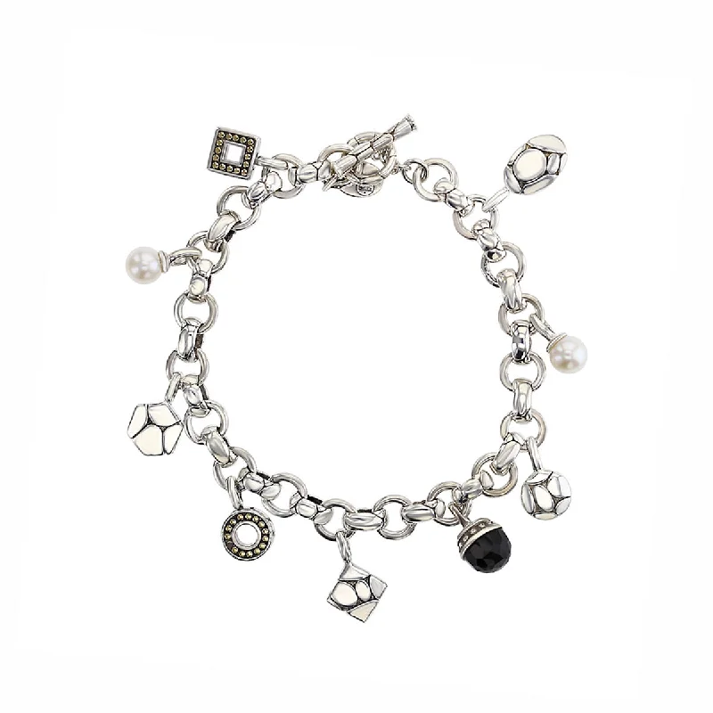 Personalized Birthstone Bracelets-John Hardy Kali Toggle Charm Bracelet In Sterling Silver And 18k Gold