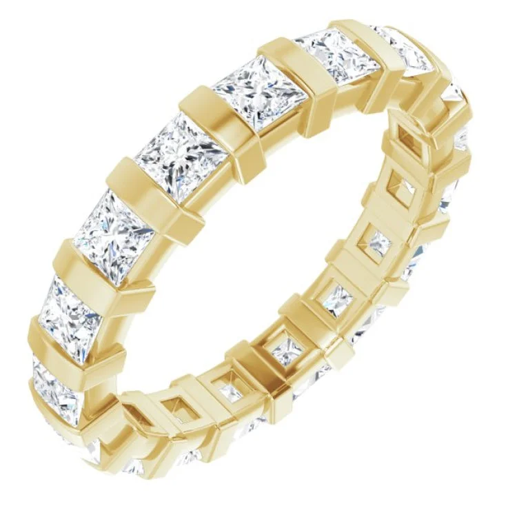 Elegant Men’s Rings For Weddings-14K Yellow 2 1/2 CTW Natural Diamond Eternity Band Size 7