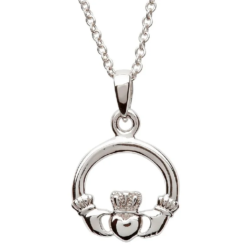 Simple Pearl Drop Necklace For Elegant Style-Shanore : Silver Claddagh Necklace