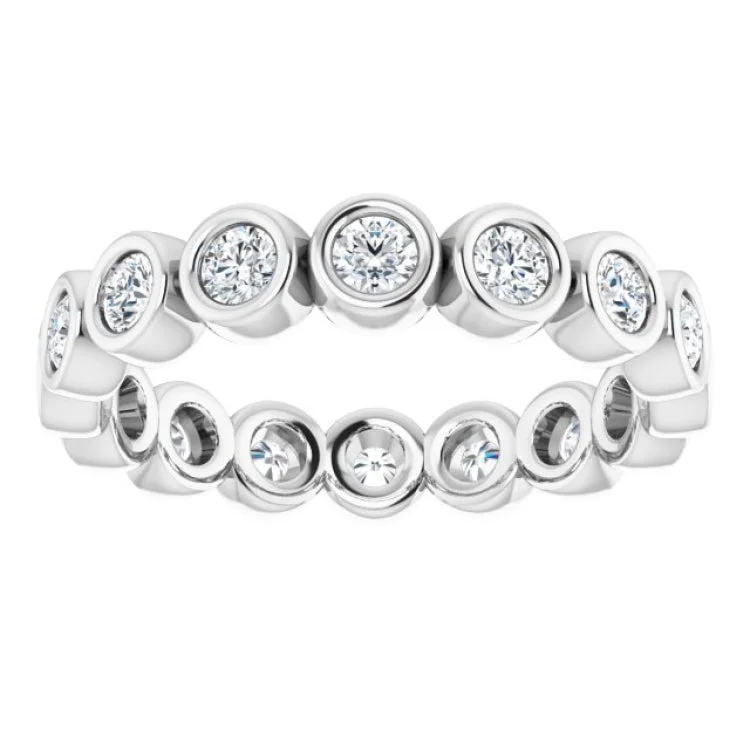 Custom Birthstone Rings For Special Gifts-Platinum 3/4 CTW Natural Diamond Eternity Band Size 5