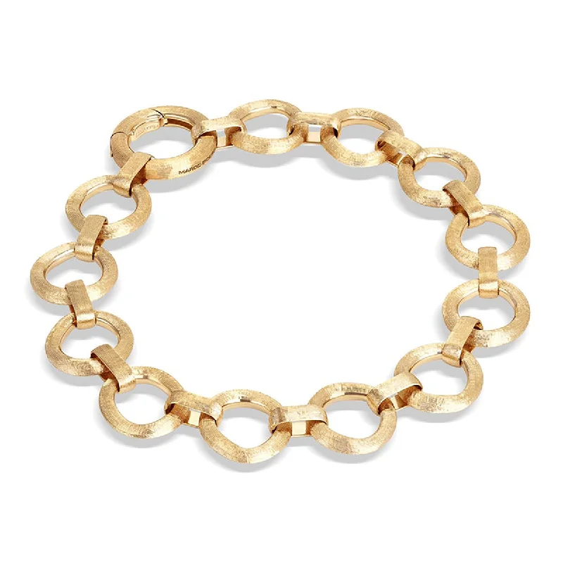 Men’s Silver Cuff Bracelets-Jaipur Collection 18K Yellow Gold Flat Link Bracelet