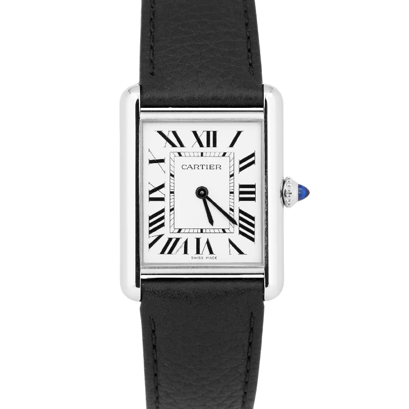 Waterproof Watches For Outdoor Activities-MINT PAPERS Cartier Tank Must 33mm x 25mm Steel Leather WSTA0041 Watch 4323 BOX