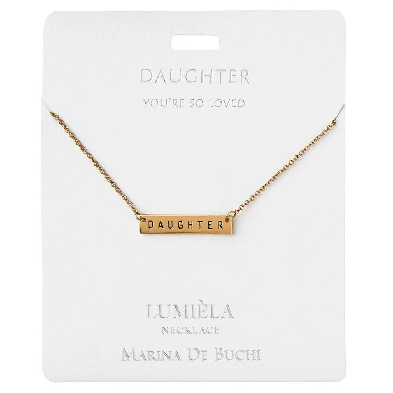 Layered Silver Necklace For Trendy Style-Lumiela Necklace: " daughter you're so loved " -Daughter