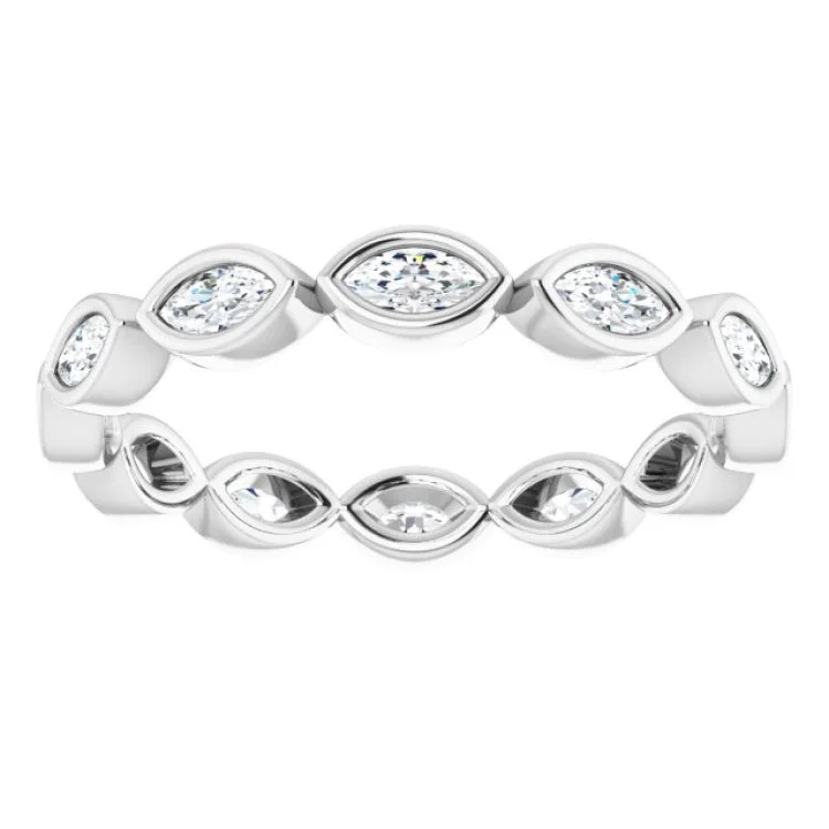 Personalized Infinity Rings For Couples-14K White 1/2 CTW Natural Diamond Eternity Band Size 6