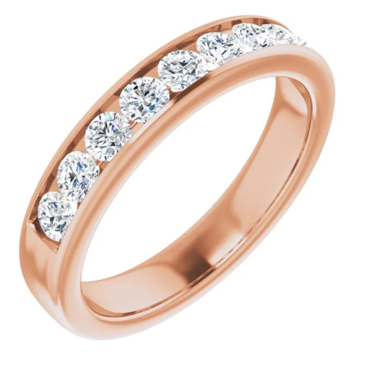 Trendy Rings For Fashion-Forward Brides-14K Rose 1 CTW Natural Diamond Band