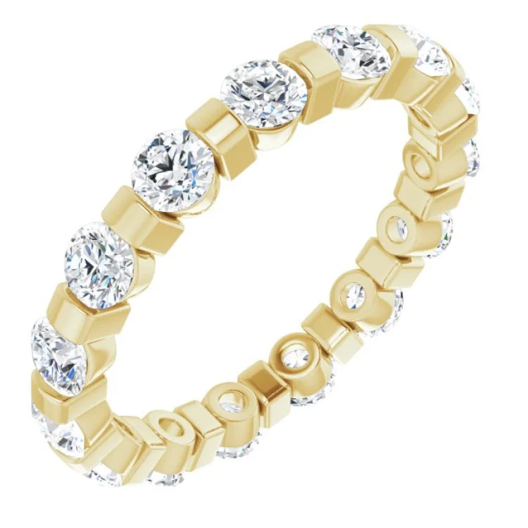 Classic Platinum Rings For Engagement-14K Yellow 1 1/2 CTW Natural Diamond Eternity Band Size 6