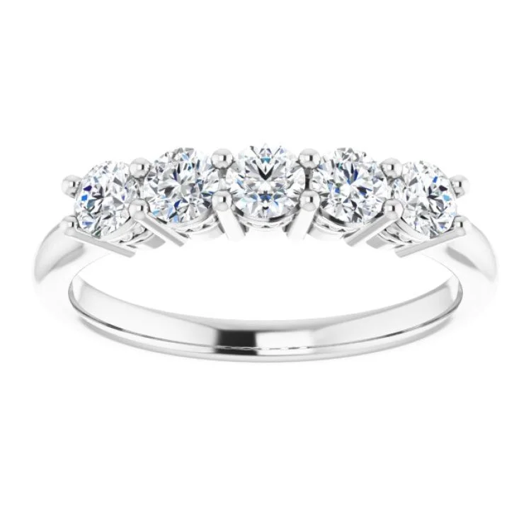 Custom Promise Rings For Her-Platinum 1/2 CTW Natural Diamond Anniversary Band