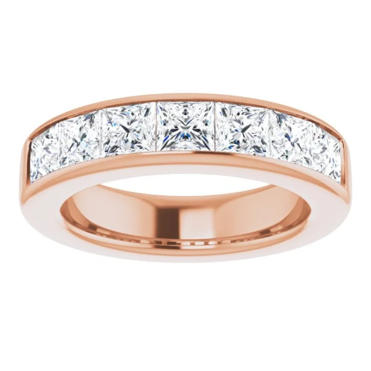 Classic Gold Rings For Elegant Weddings-14K Rose 3 3/4 CTW Natural Diamond Band