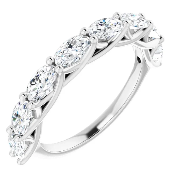 Personalized Promise Rings For Couples-Platinum 2 CTW Natural Diamond Anniversary Band