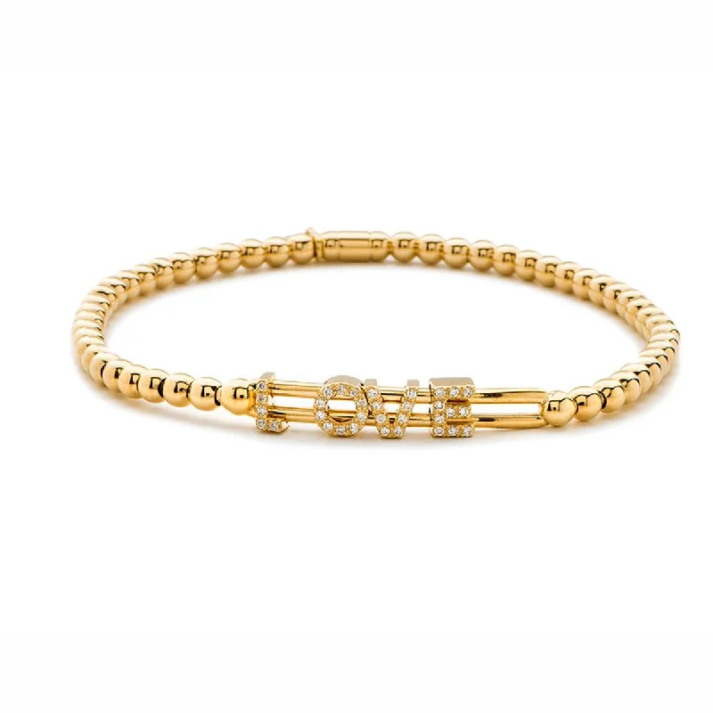 Minimalist Gold Bracelets-Love Letters Beaded Stretch Bracelet