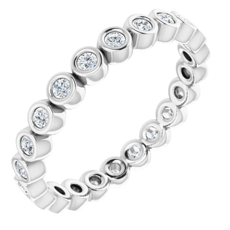 Trendy Engagement Rings With Colored Stones-14K White 1/3 CTW Natural Diamond Eternity Band Size 5